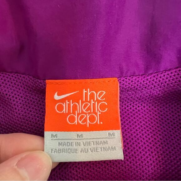 Nike Jacket Womens Medium Purple Full Zip Windbreaker Sporty Retro Vented Y2K - Picture 9 of 12